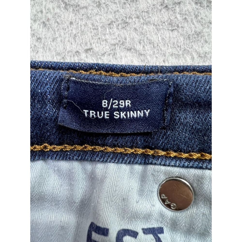 Gap True Skinny Jeans Womens 8/29 Blue Dark Rinse Mid Rise Stretch Denim Wash - Picture 7 of 14